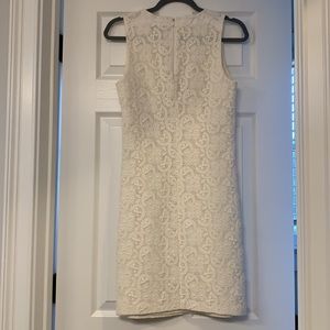 Chloe lace stitch pattern dress in ivory